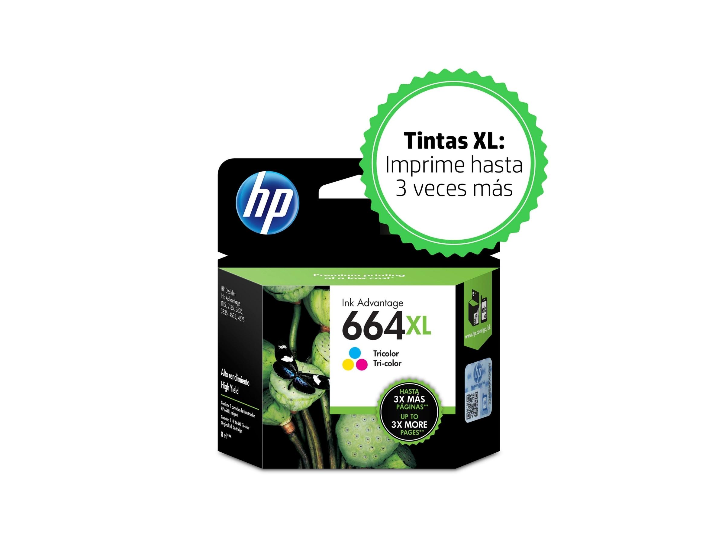 CARTUCHO DE TINTA HP 664XL TRICOLOR (F6V30AL) 1115/2135/3635/4535/4675